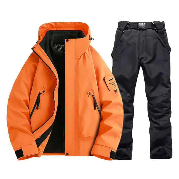 Unisex Ski Suit with Hooded Jacket and Loose Fit Pants | Snowboard