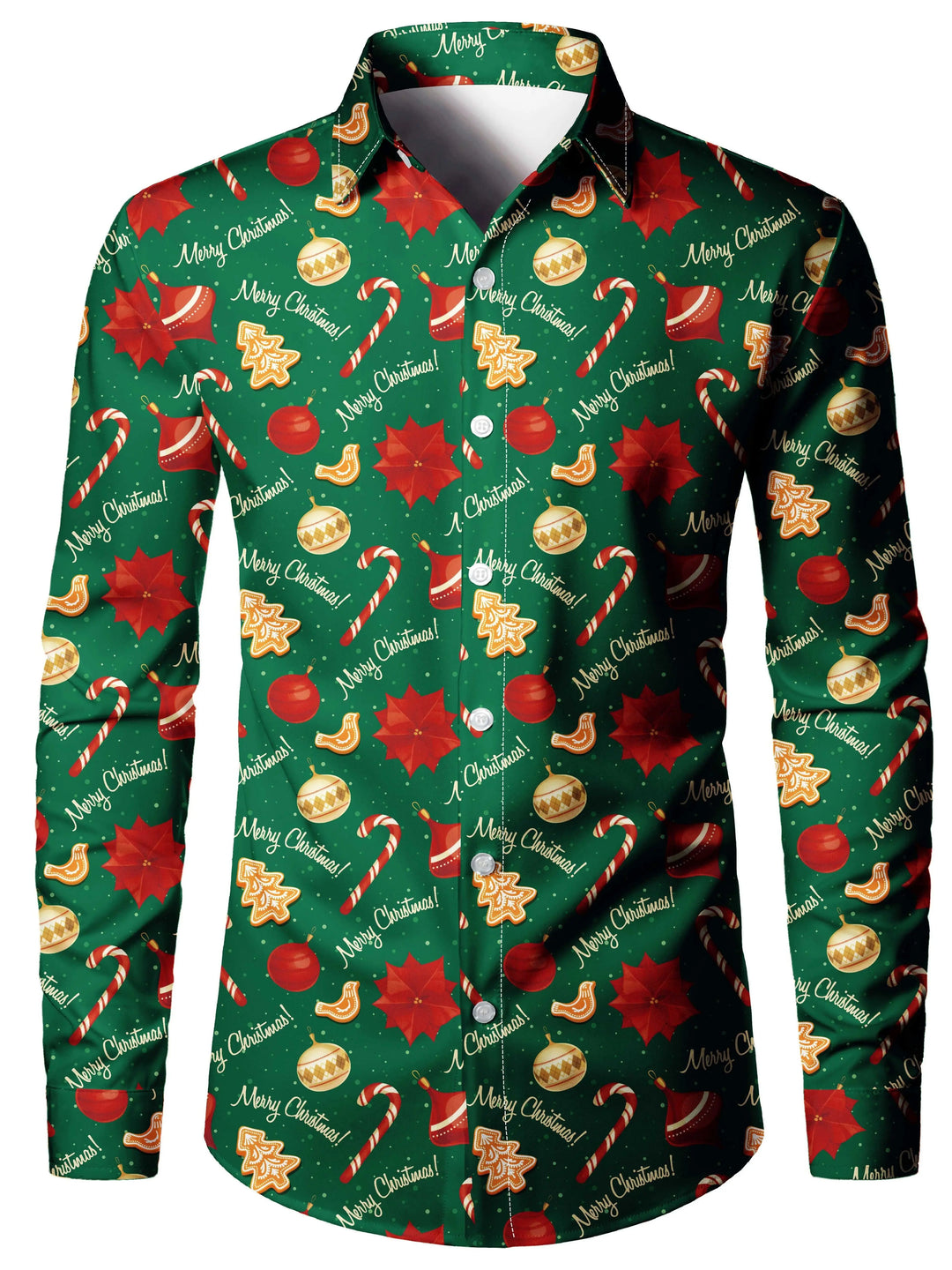Men's Christmas Long Sleeve Tuxedo Print Shirt | Novelty