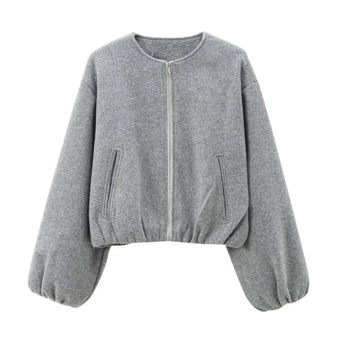 Women's Cropped Zip Up Jacket | Long Sleeves