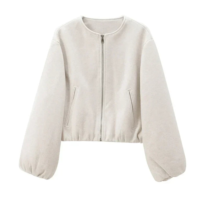 Women's Cropped Zip Up Jacket | Long Sleeves