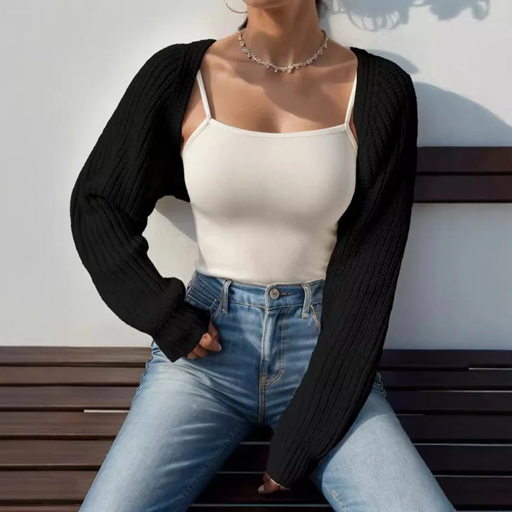 Women's Cropped Open Front Knit Shrug | Chunky
