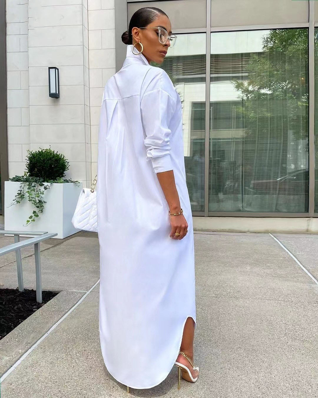 Women’s Button-Front Maxi Shirt Dress | Maxi