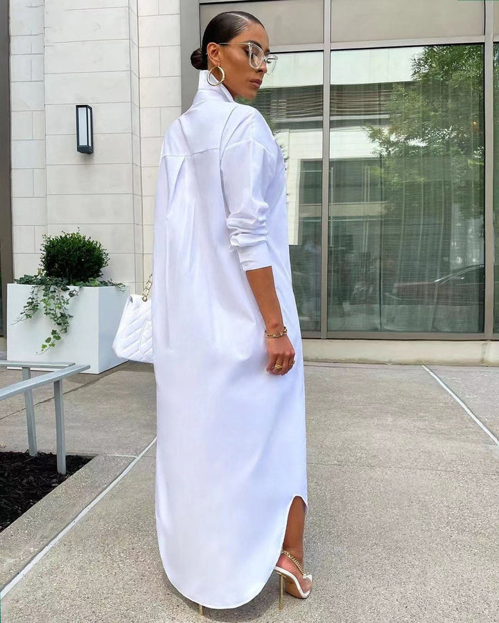 Women’s Button-Front Maxi Shirt Dress | Maxi