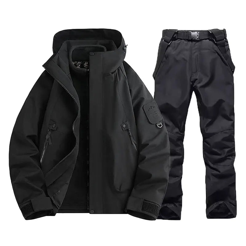 Unisex Ski Suit with Hooded Jacket and Loose Fit Pants | Snowboard