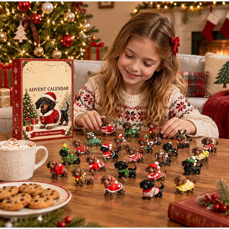 Christmas Dachshund Dog Advent Calendar | 24 Days