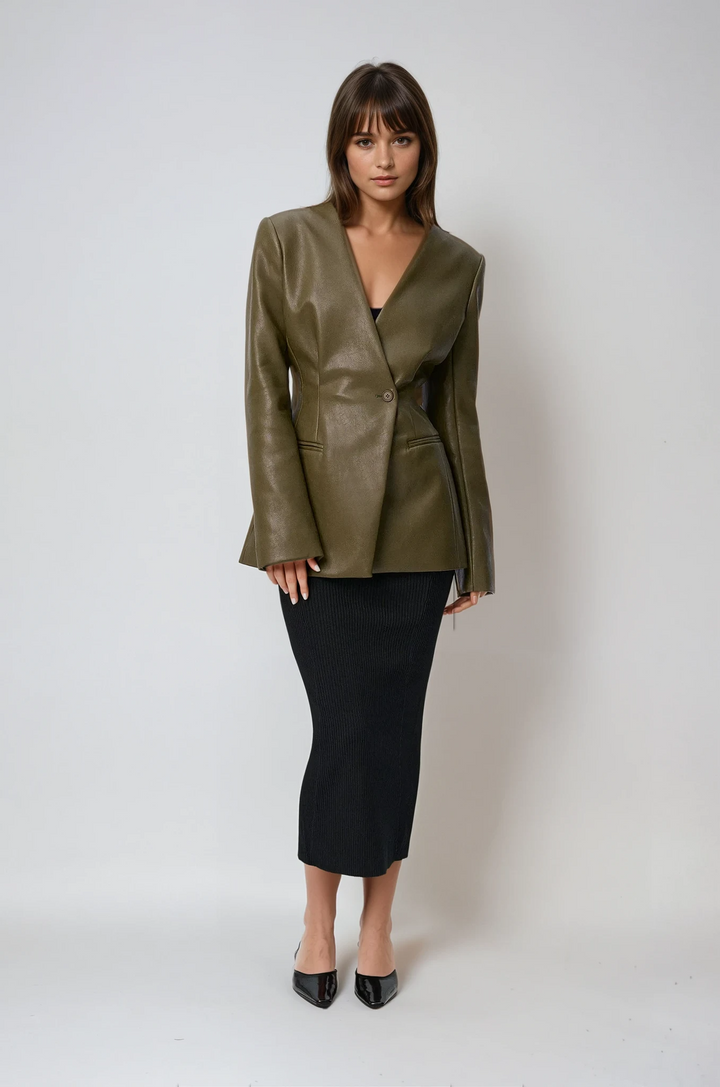 Women’s Fitted V-Neck Blazer | Single-Button