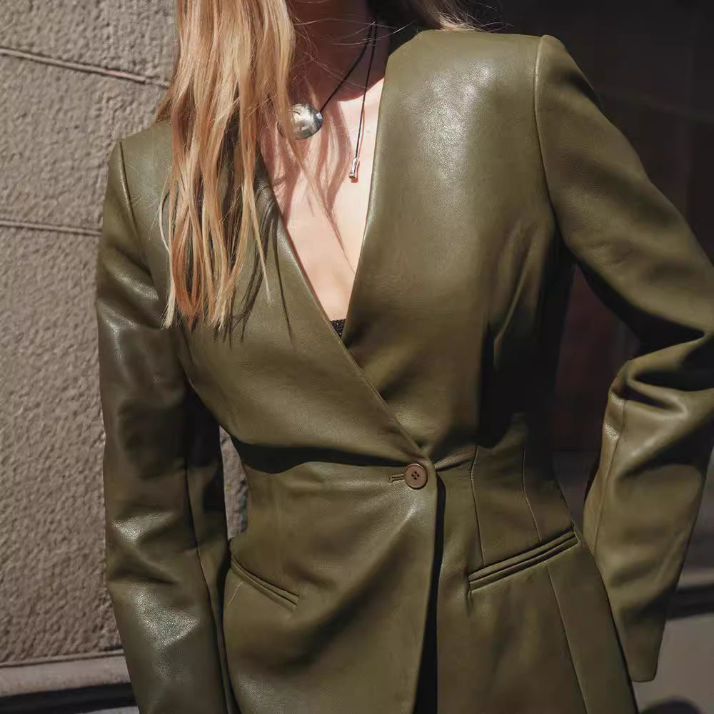 Women’s Fitted V-Neck Blazer | Single-Button