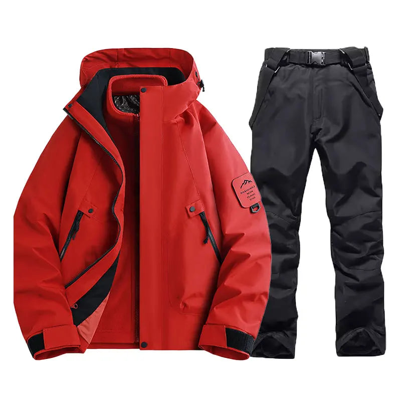 Unisex Ski Suit with Hooded Jacket and Loose Fit Pants | Snowboard