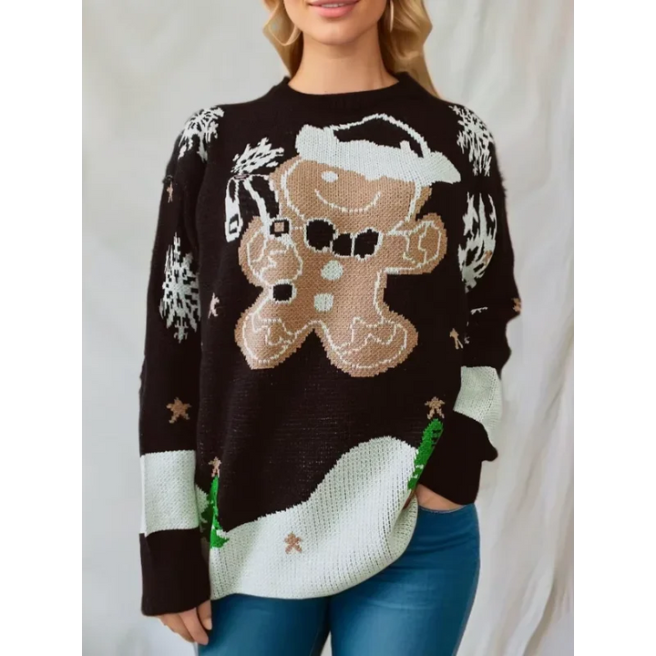 Women’s Long Sleeve Knitted Christmas Jumper | Crew Neck