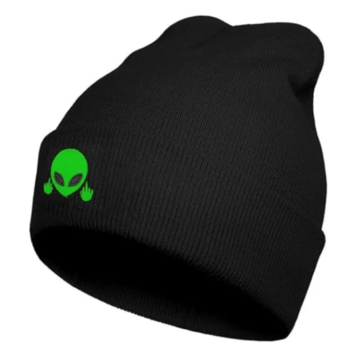 Unisex Ribbed Winter Knitted Beanie Hat | Embroidered