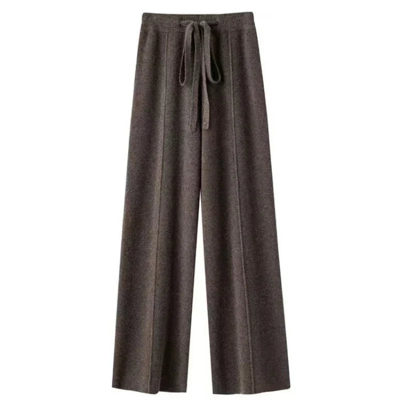 Women's Winter Wide Leg Trousers | Knitted