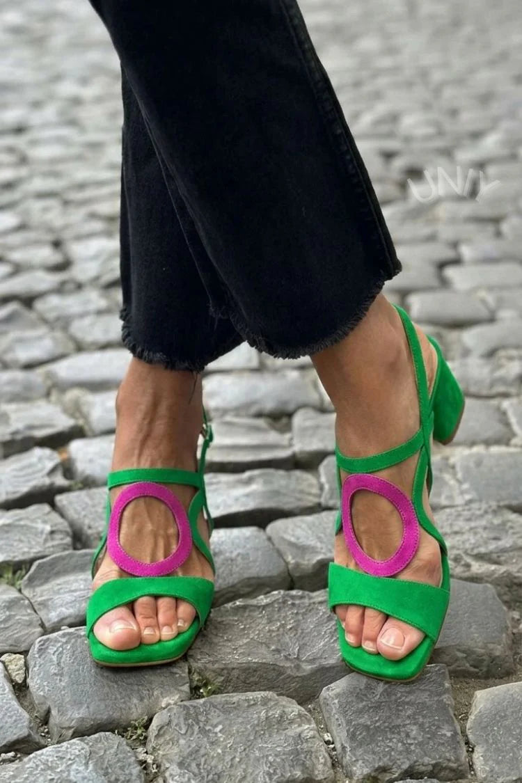 Women's Casual Square Toe Sandals | Block Heel