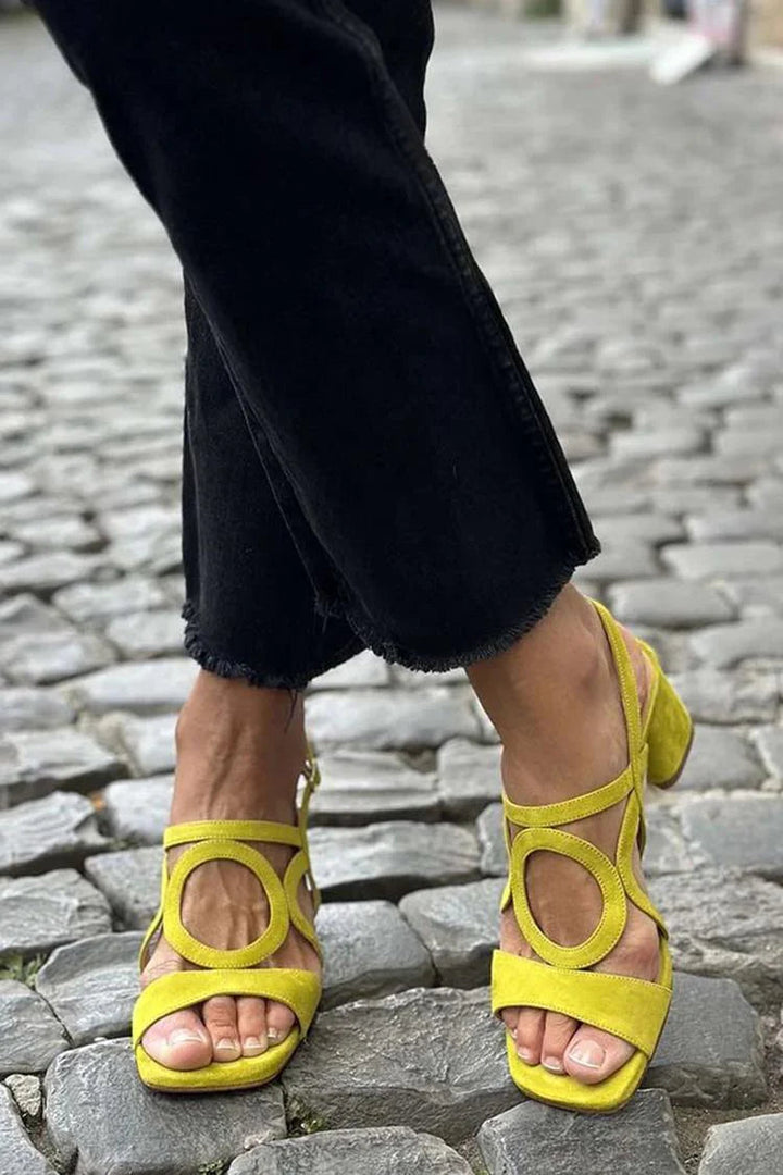 Women's Casual Square Toe Sandals | Block Heel