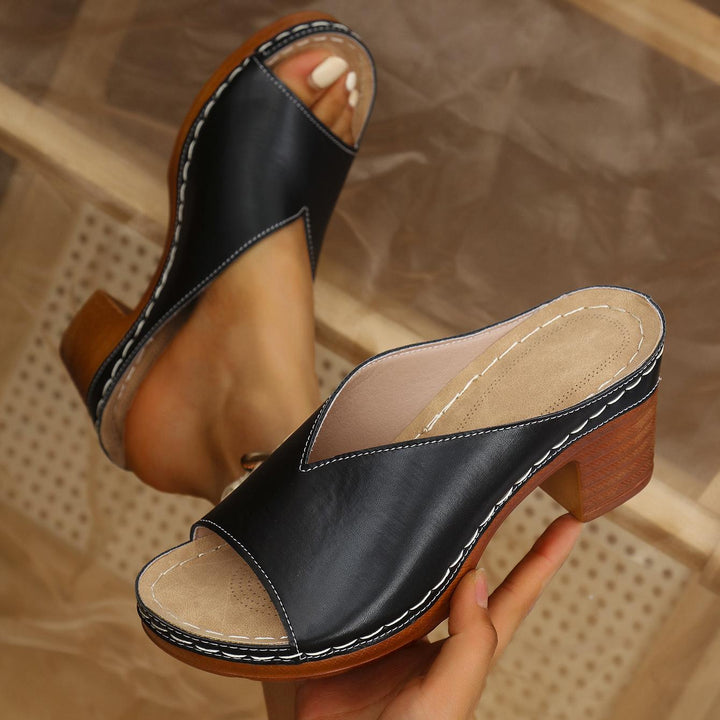 Women's Elegant Slip On Sandals | Low Heel