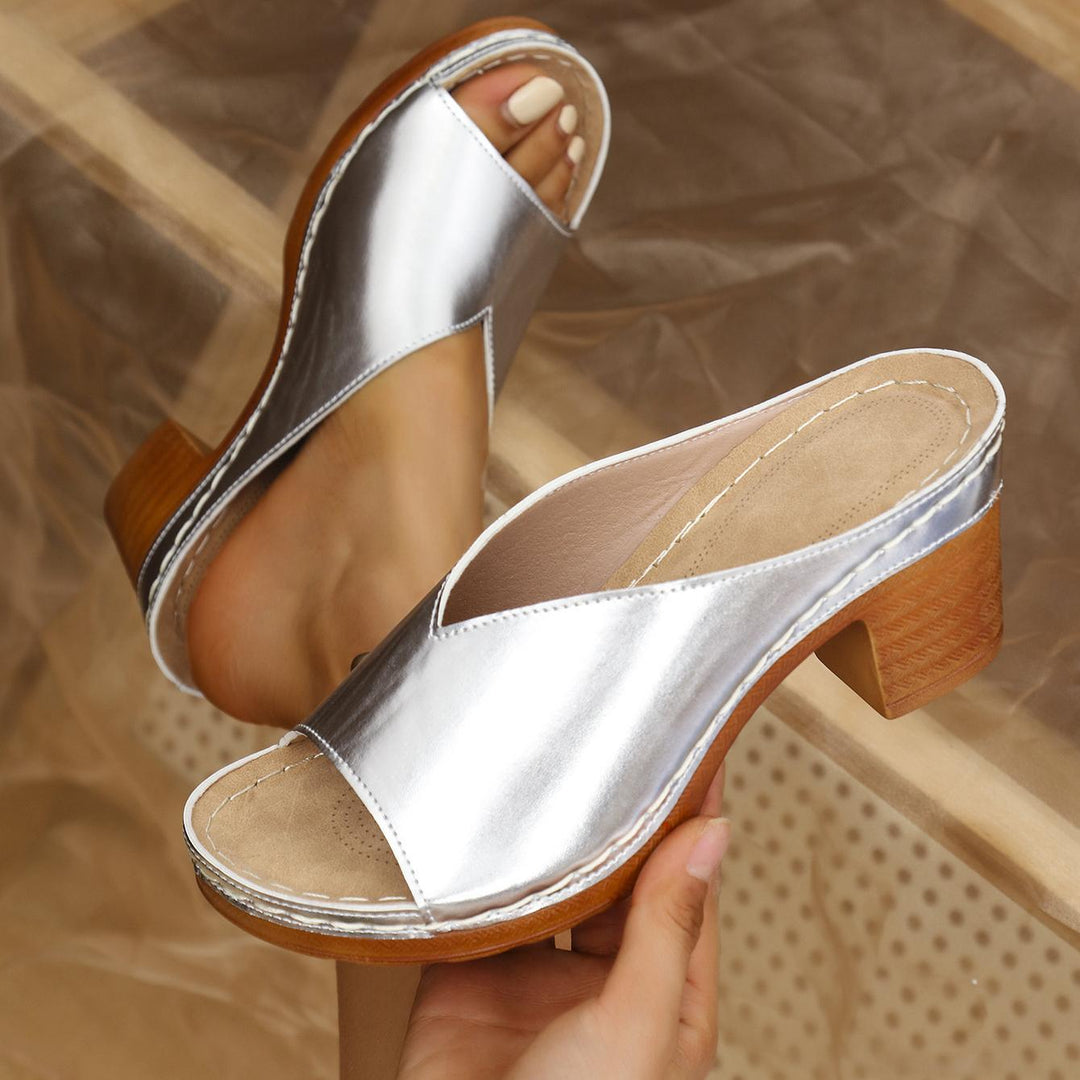 Women's Elegant Slip On Sandals | Low Heel
