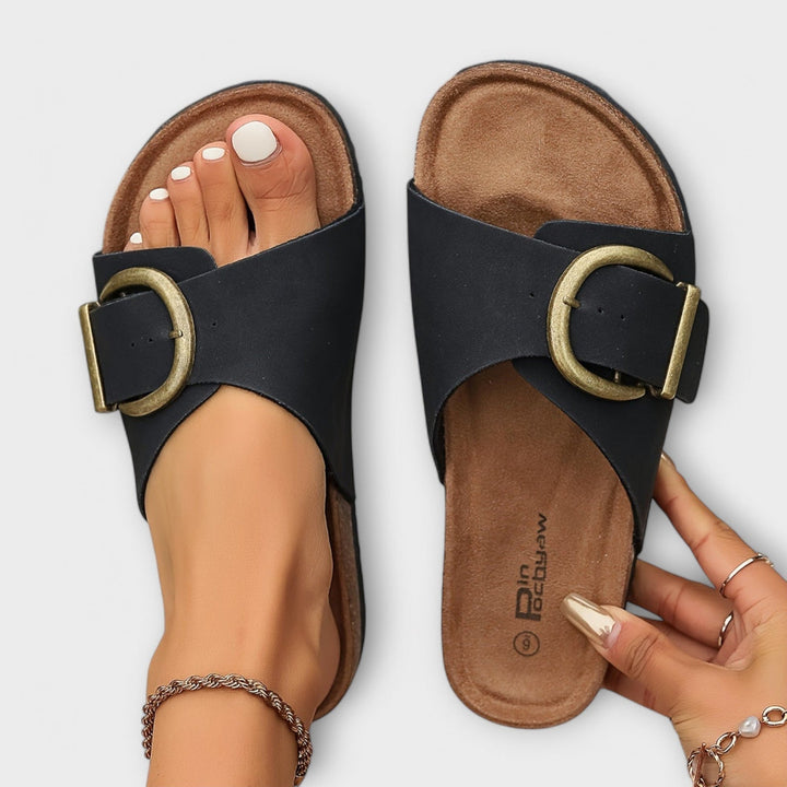 Women's Flat Buckle Sandals | Slip On