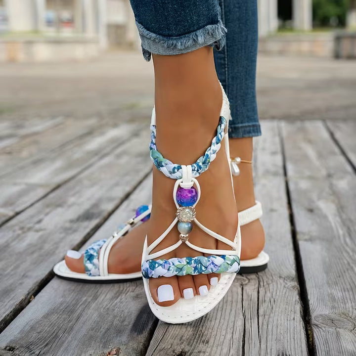 Women's Boho Beaded Sandals| Flat
