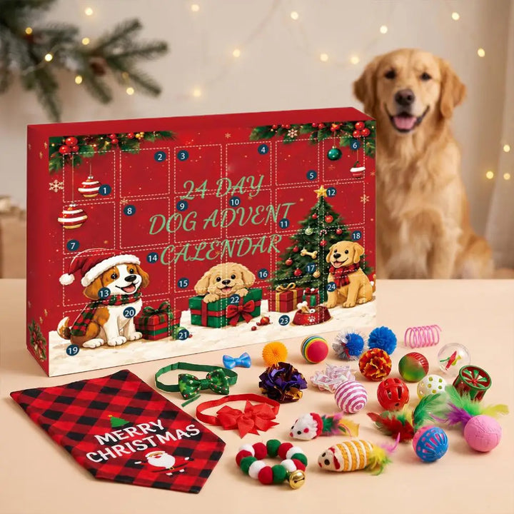 Dog Advent Calendar With Balls And Bow Ties | Christmas