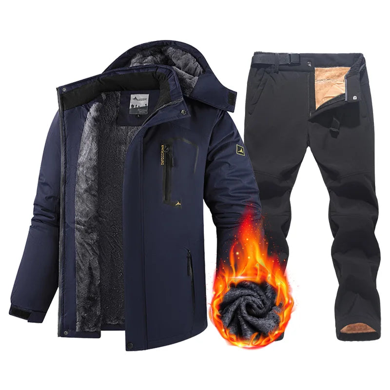 Men's Winter Hooded Snow Ski Suit Set | Thermal