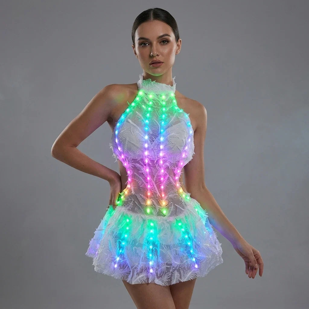 Women's Halter LED Light Party Dress | Mini