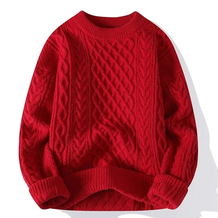 Men's Ribbed Crew Neck Long Sleeve Knit Jumper | Winter