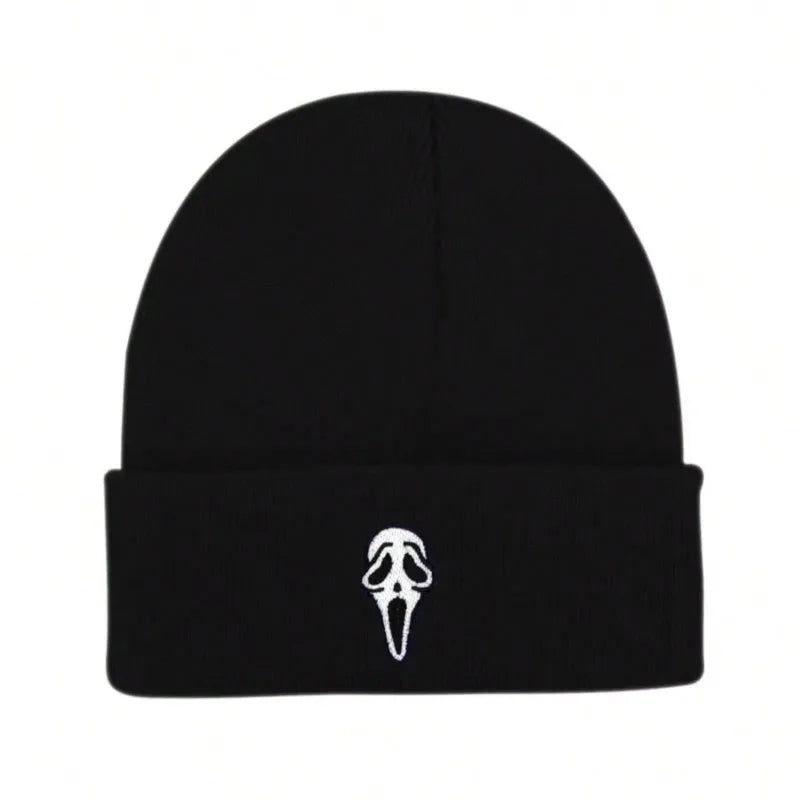 Unisex Ribbed Winter Knitted Beanie Hat | Embroidered