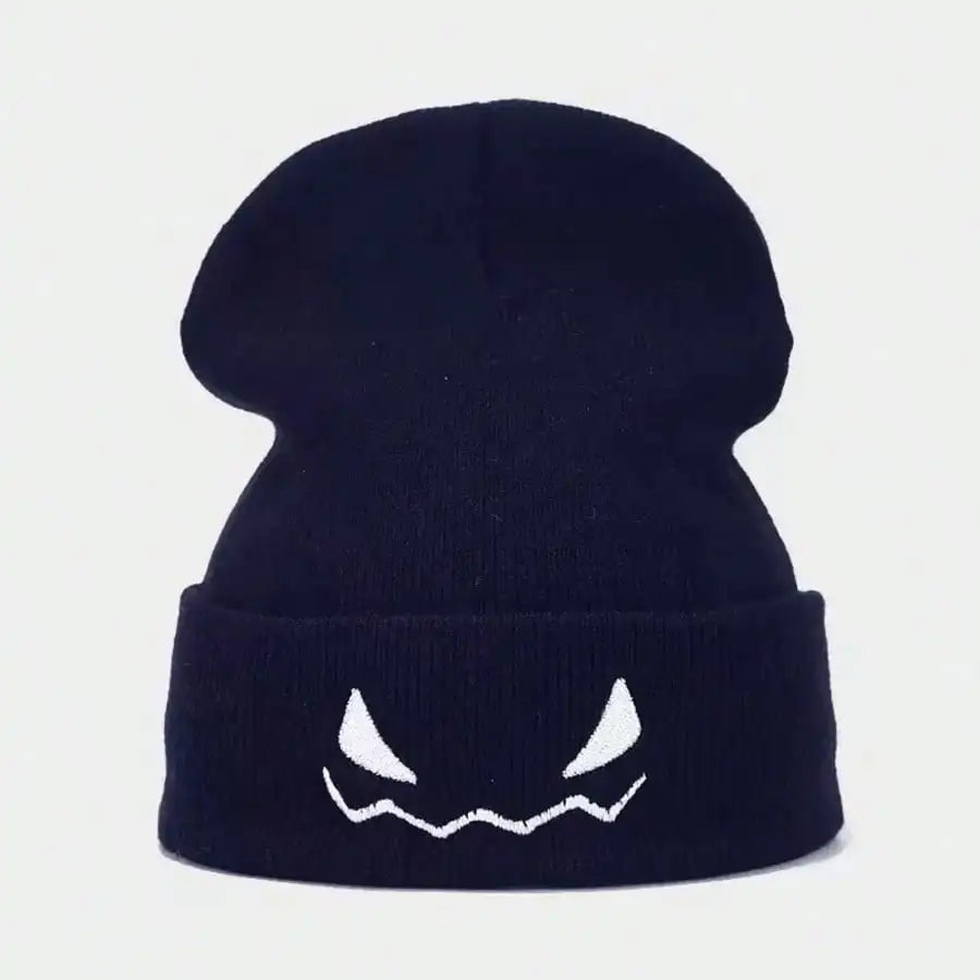 Unisex Ribbed Winter Knitted Beanie Hat | Embroidered
