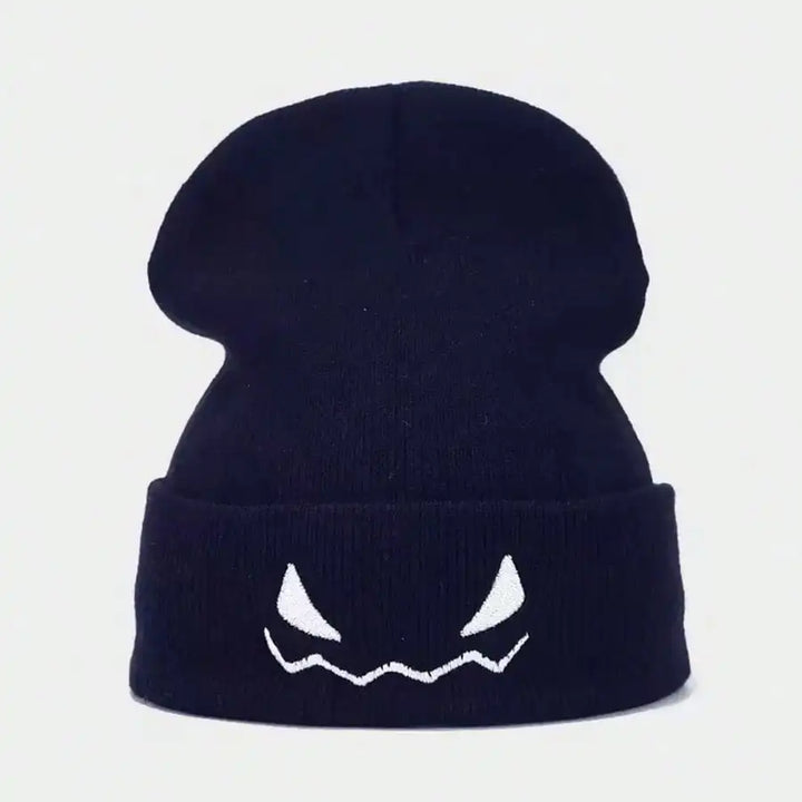 Unisex Ribbed Winter Knitted Beanie Hat | Embroidered