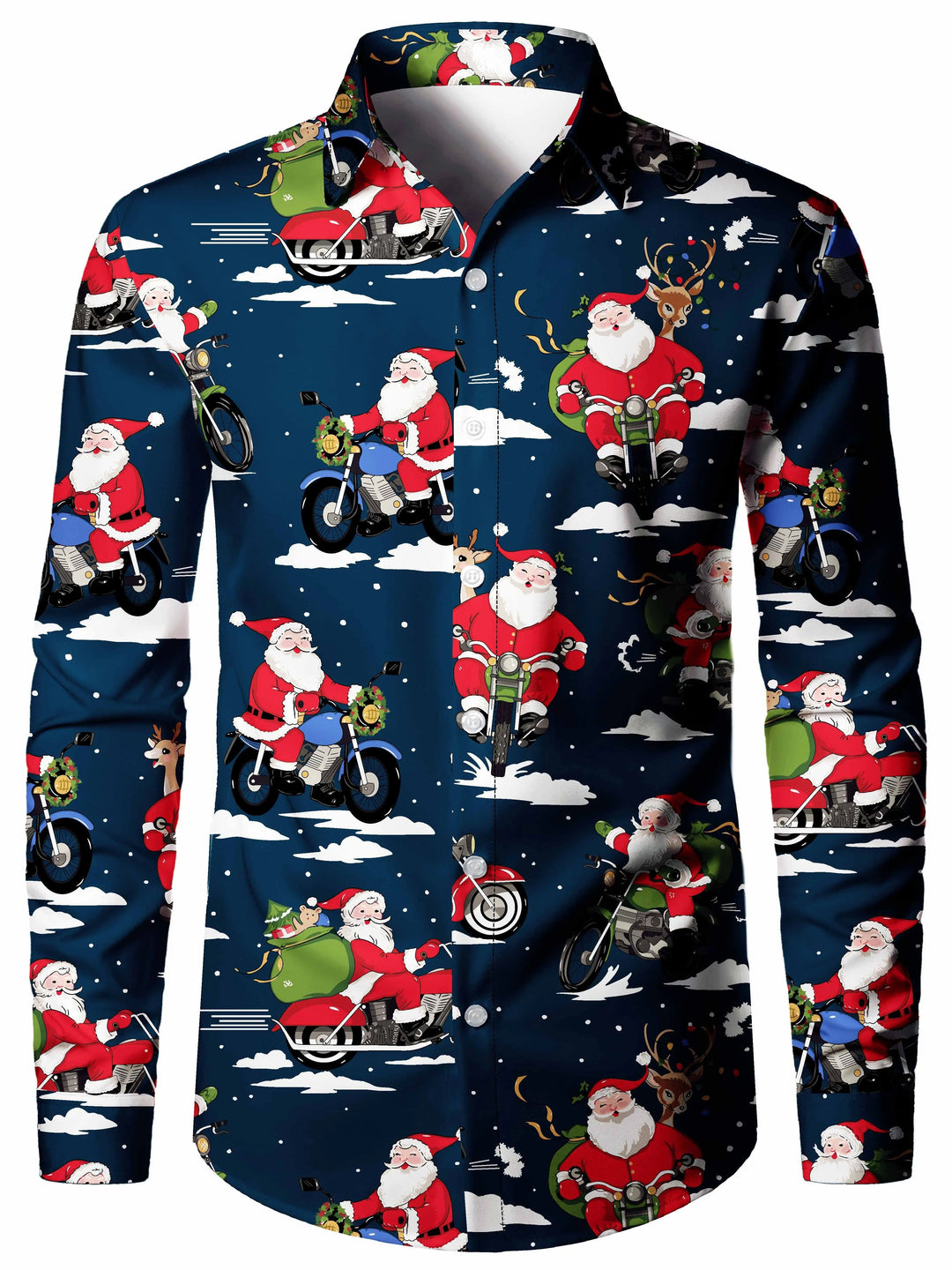 Men's Christmas Long Sleeve Tuxedo Print Shirt | Novelty