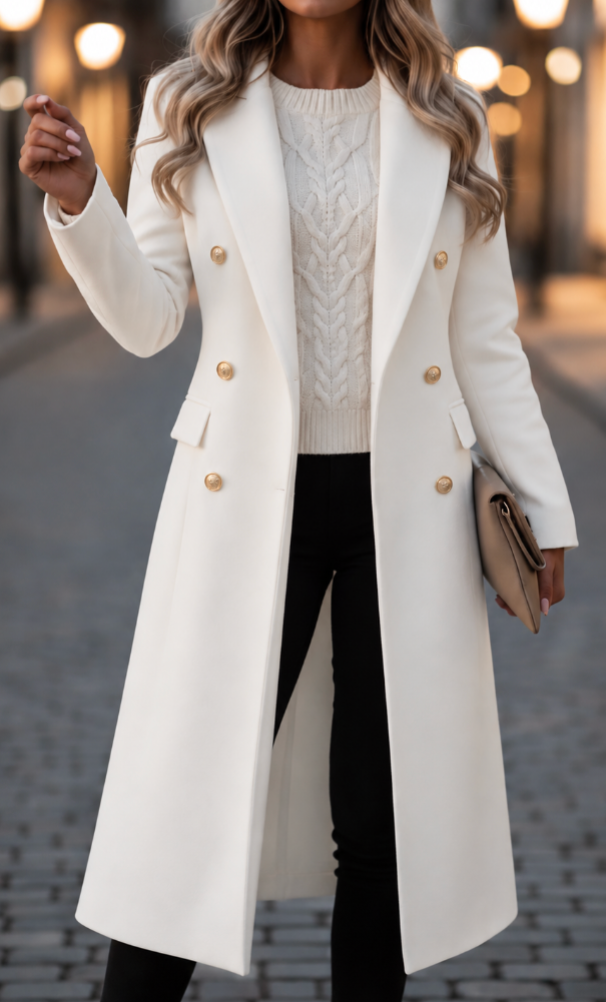 Women's Longline Double-Breasted Coat | Winter