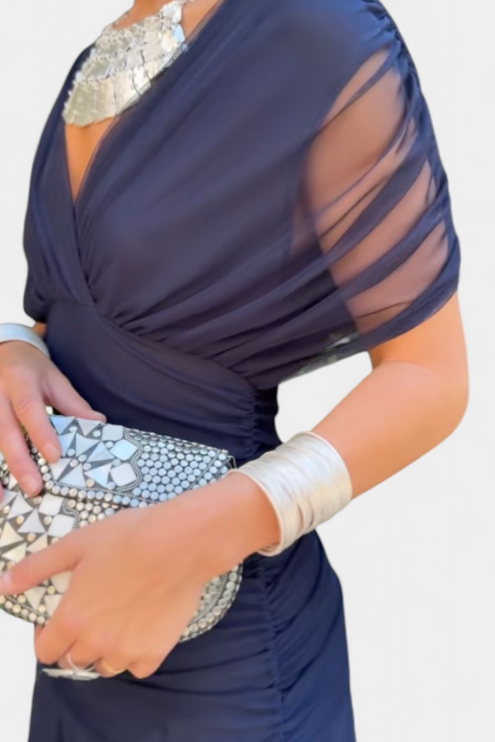 Women's Elegant Off Shoulder Wedding Guest Formal Dress | Maxi