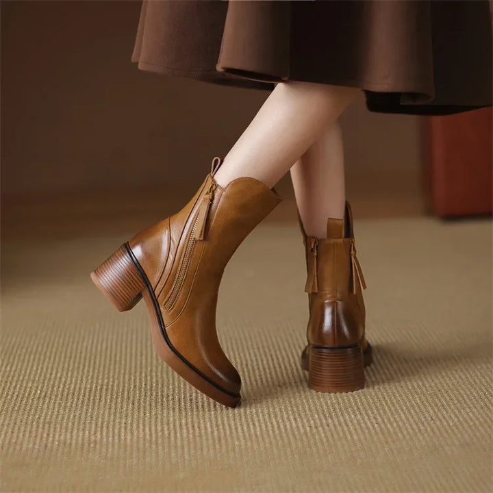 Women's Block Heel Zipper Chelsea Boots | Winter