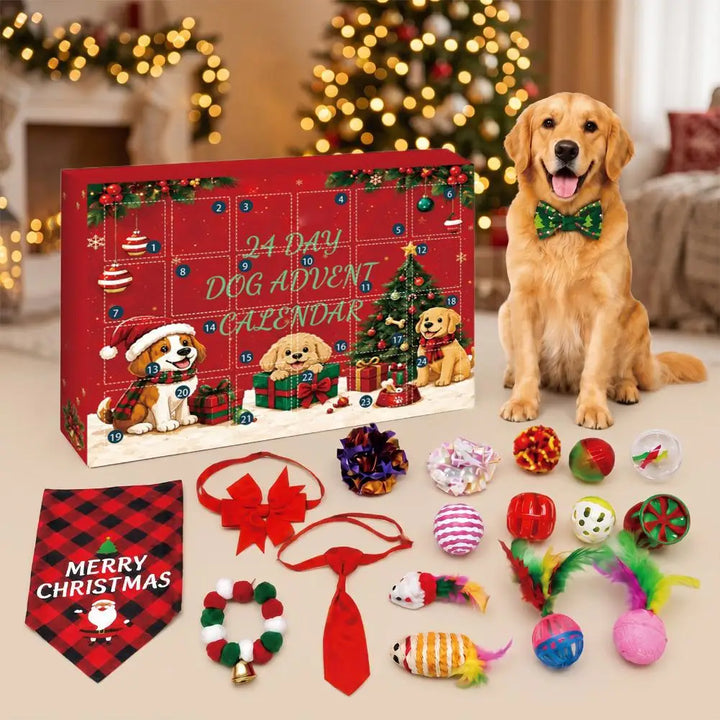 Dog Advent Calendar With Balls And Bow Ties | Christmas