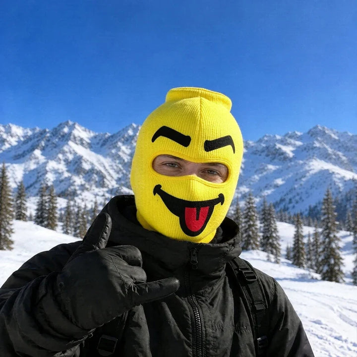 Unisex Balaclava Ski Mask With Funny Face Print | Winter