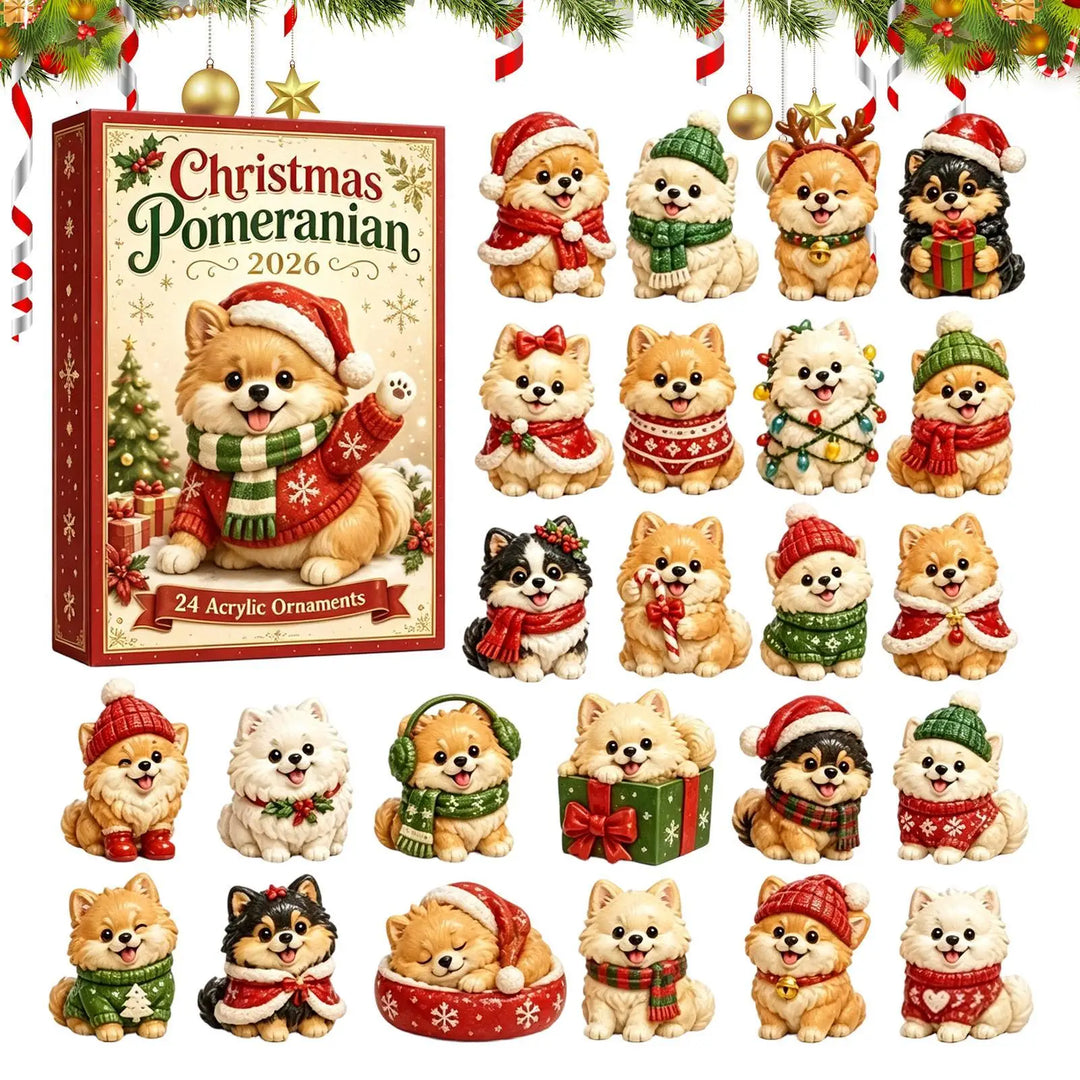 Dog Advent Calendar With Acrylic Ornaments | Christmas