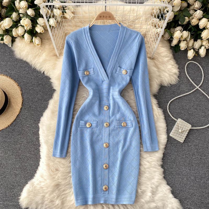 Women’s Button-Front Knitted Dress | Midi