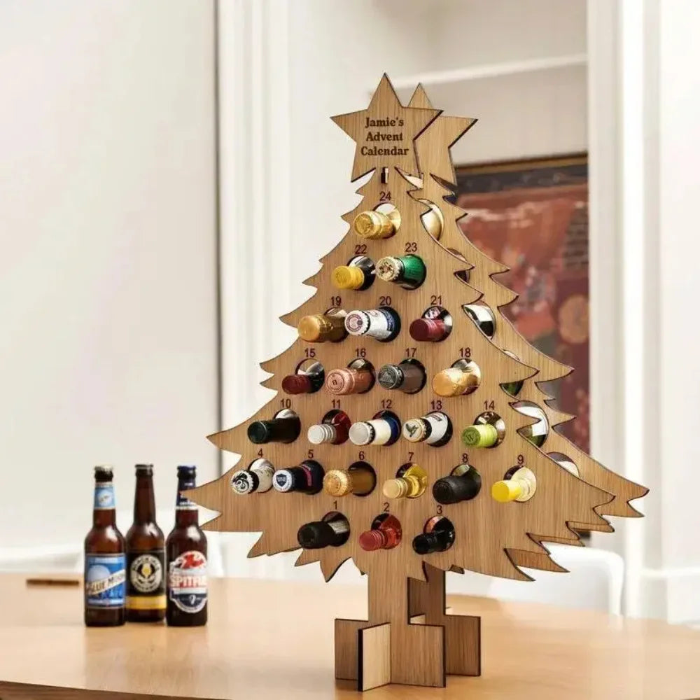 Decorative Wine Bottles Stand Advent Calendar 24 Days | Christmas