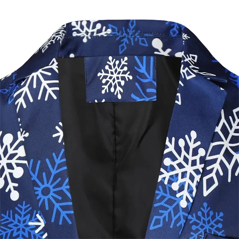 Men’s Two Piece Printed Blazer and Trousers Set | Christmas