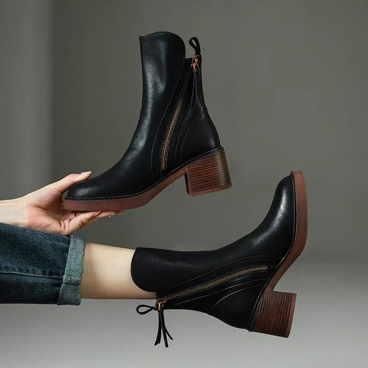Women's Block Heel Zipper Chelsea Boots | Winter
