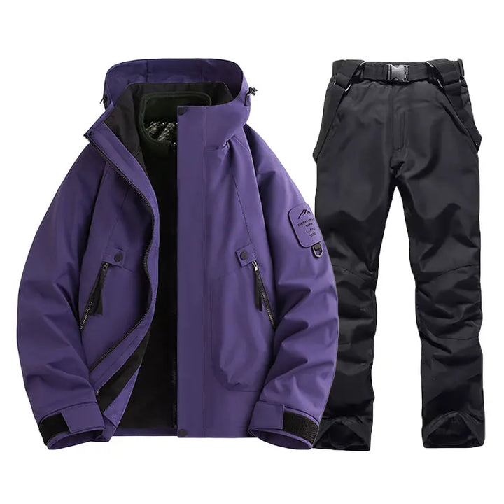 Unisex Ski Suit with Hooded Jacket and Loose Fit Pants | Snowboard