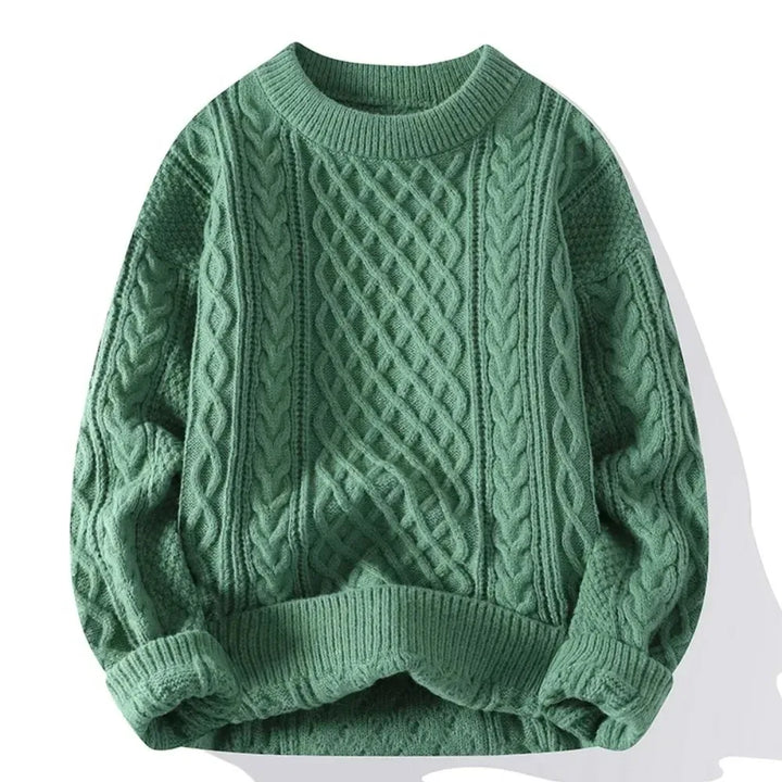 Men's Ribbed Crew Neck Long Sleeve Knit Jumper | Winter