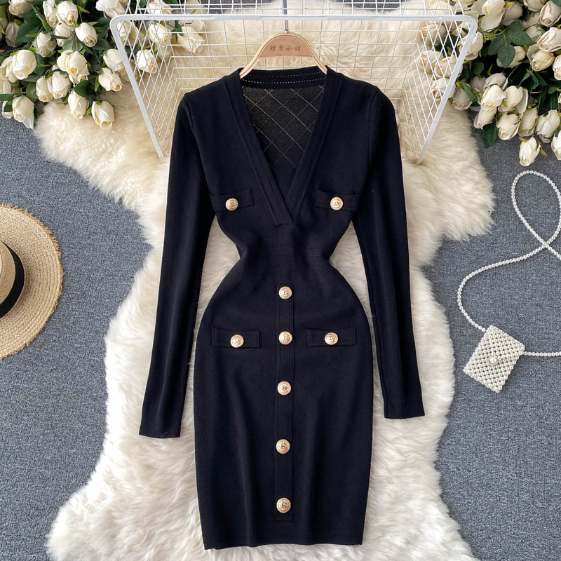 Women’s Button-Front Knitted Dress | Midi
