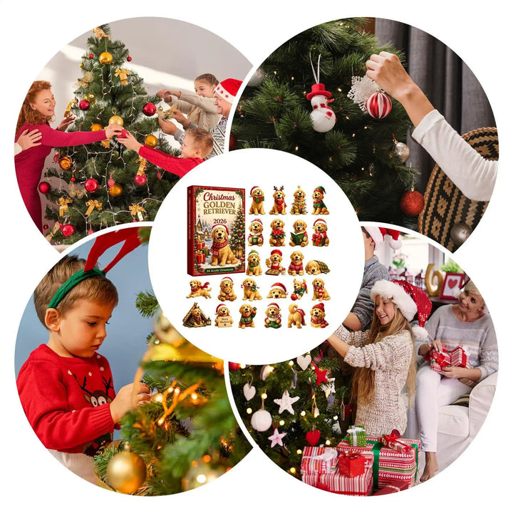 Golden Retriever Advent Calendar With Tree Ornaments | Christmas