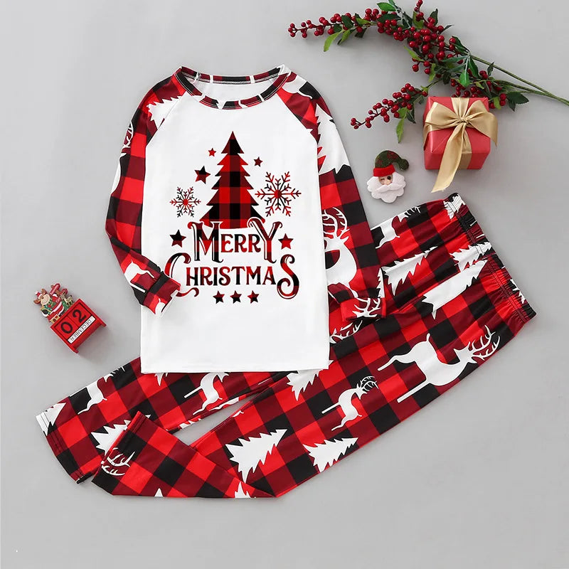 Family Winter Matching Printed Pajamas Set | Christmas