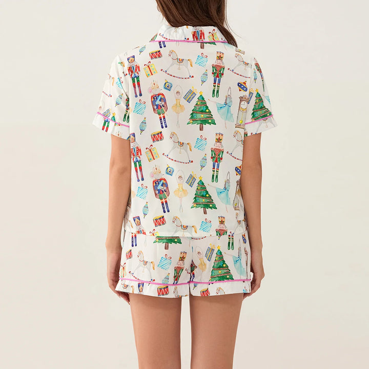 Women's Christmas Printed Pyjamas Set | Short Sleeve