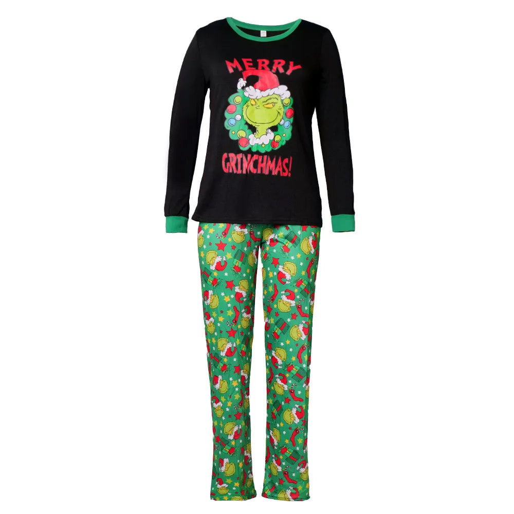 Matching Family Christmas Pyjama Set Top and Trousers | Black