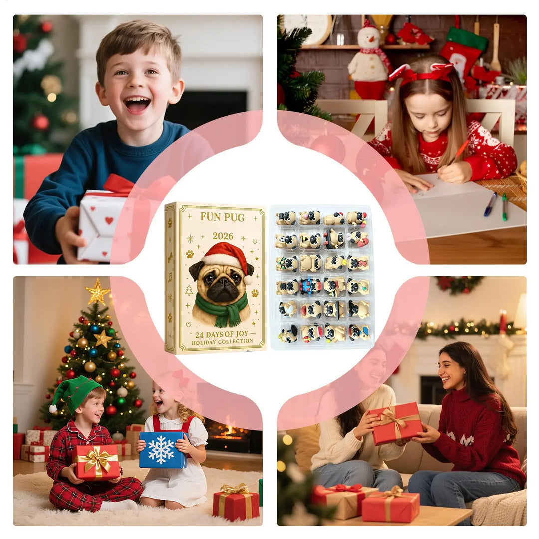 Pug Advent Calendar With Mini Figurines | Christmas