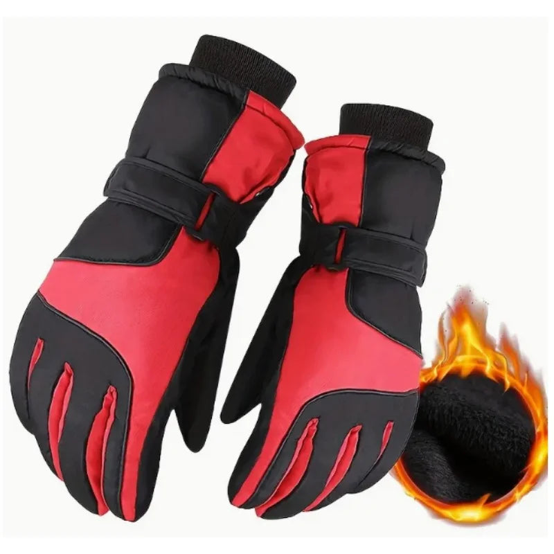 Men’s Thermal Ski Gloves With Wrist Straps | Winter