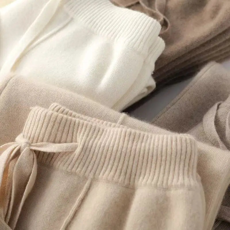 Women's Winter Wide Leg Trousers | Knitted