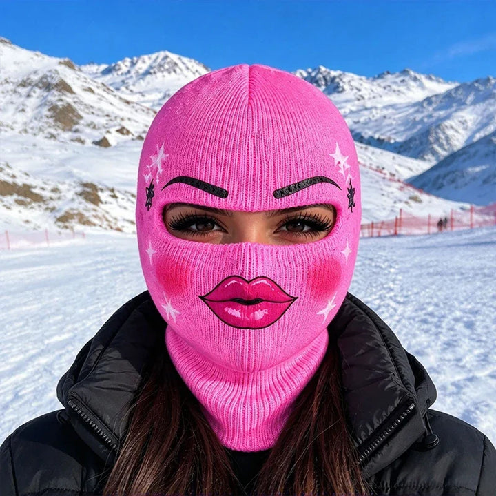 Unisex Balaclava Ski Mask With Funny Face Print | Winter